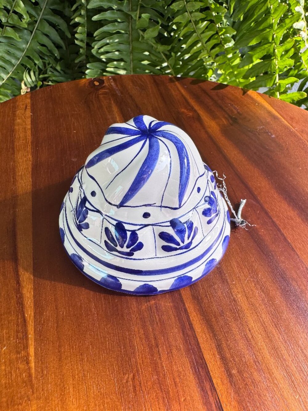 Vintage ABC Bassano Italian Ceramic Gelatin Mold - Blue and White Hand-Painted